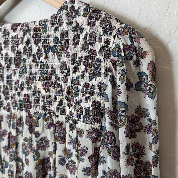 Veronica Beard Saera Floral Smocked Chiffon Mini Dress Size 8 - Picture 8 of 8